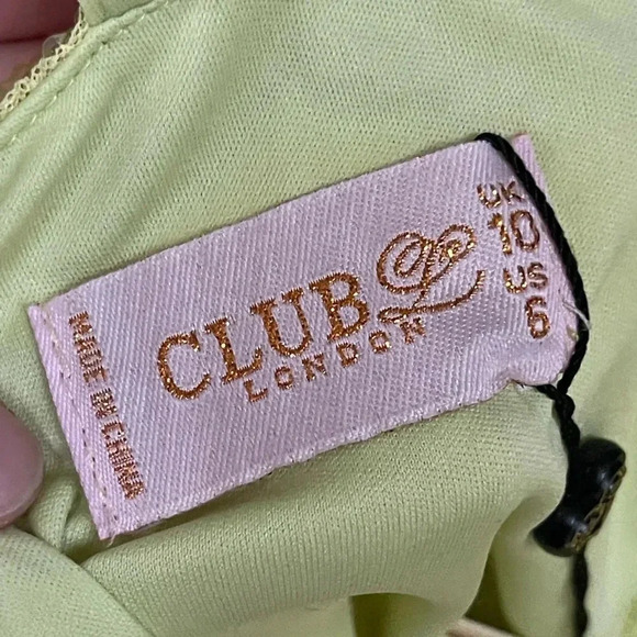 Club L London sequin cowl neck mini dress in lime - Picture 10 of 16